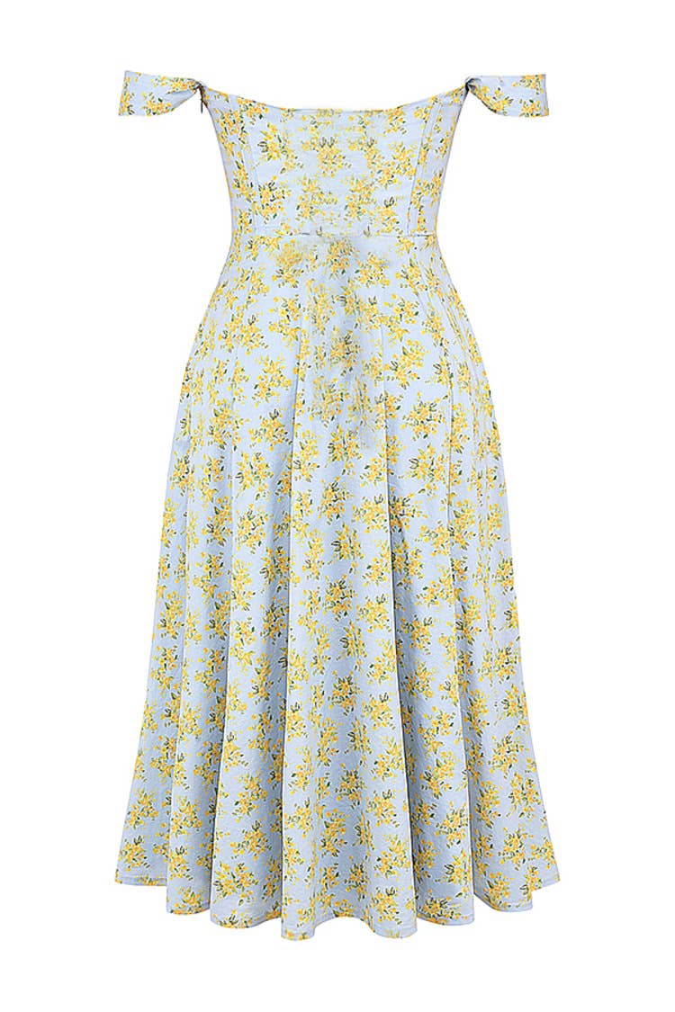 SKINNY SEXY SPLIT FLORAL DRESS WITH HALTER