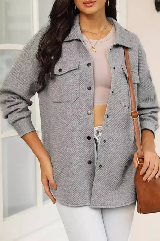 CWOCO1069_CASUAL LONG SLEEVE POCKET SINGLE BREASTED COAT