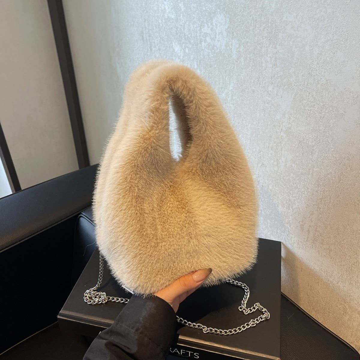 WINTER IMITATION REX RABBIT FUR HANDBAG PLUSH_CWAB3958