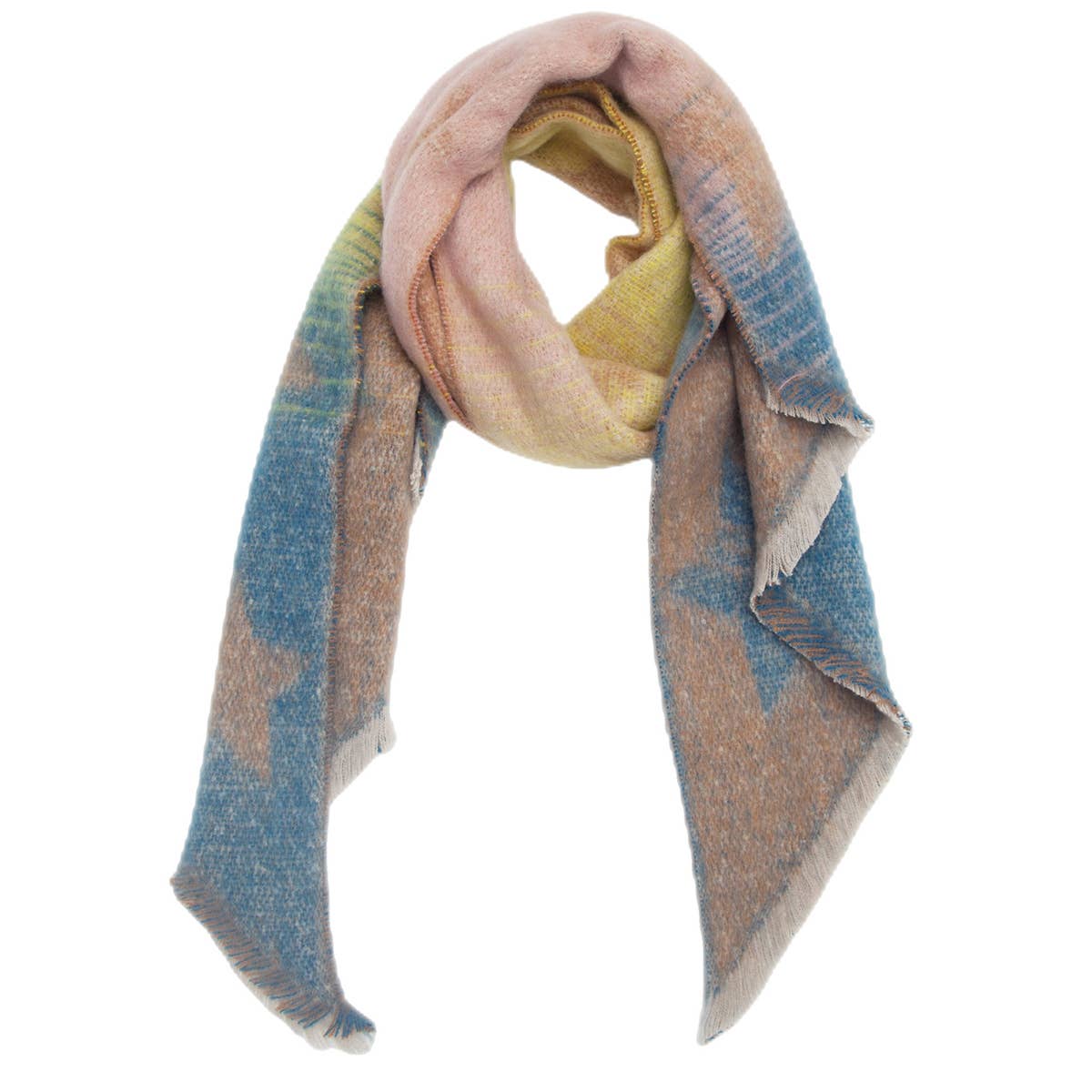 Diamond Pattern Scarf-Chunky Loop Yarn Winter Wrap