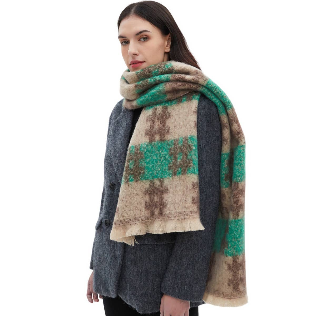 Circle Yarn Jacquard Scarf ? Unisex Winter Wrap