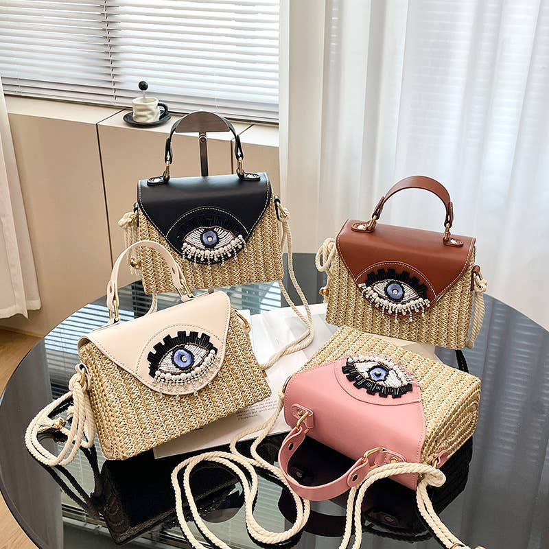 cartoon with big eyes and funny crossbody handbag