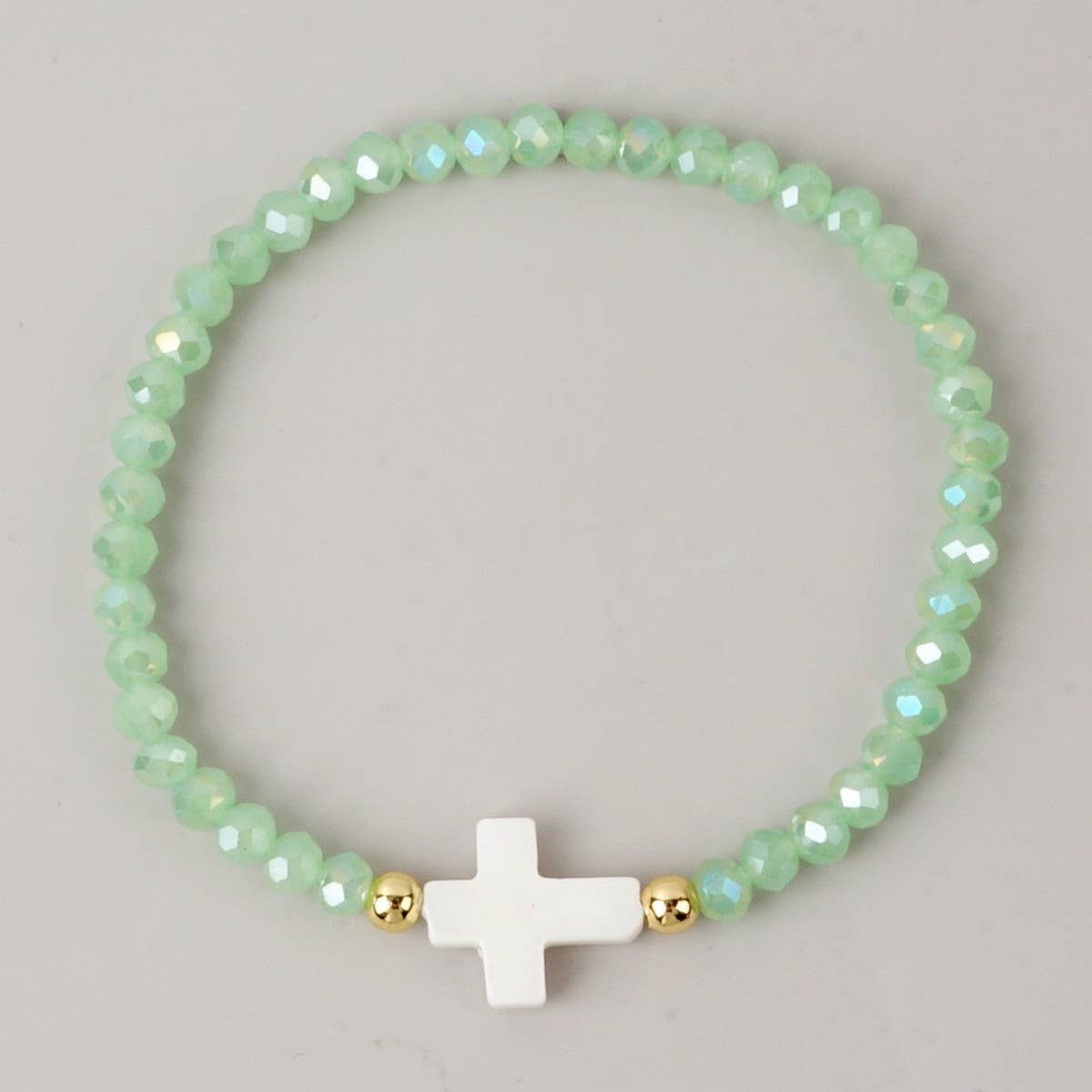 CROSS COLORED CRYSTAL HANDMADE BRACELET