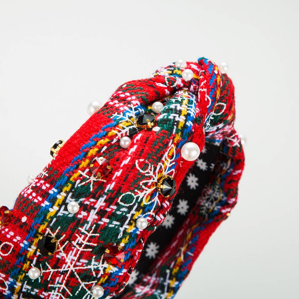 CHRISTMAS SERIES SNOWFLAKE KNOTTED HEADBAND