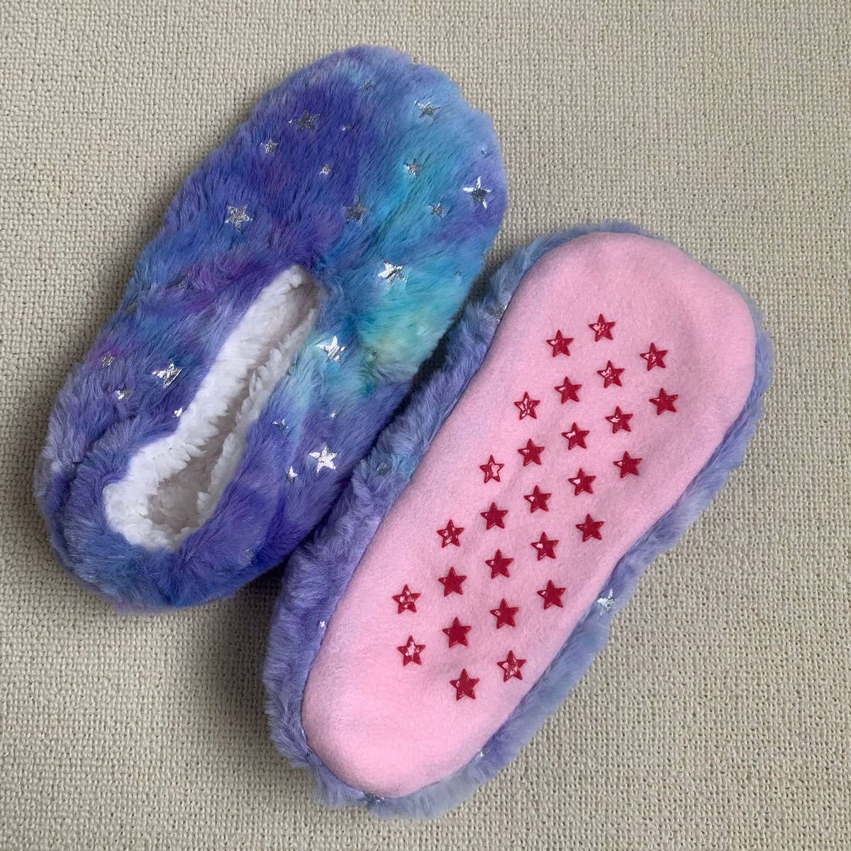 WARM TIE-DYE STAR INDOOR SOFT BOTTOM SOCK SLIPPERS