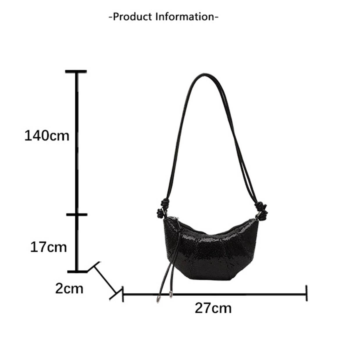 Sequined solid color personalized crossbody bag