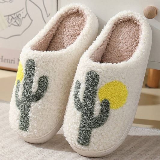CACTUS PATTERN WARM COTTON SLIPPERS_CWSHS0285