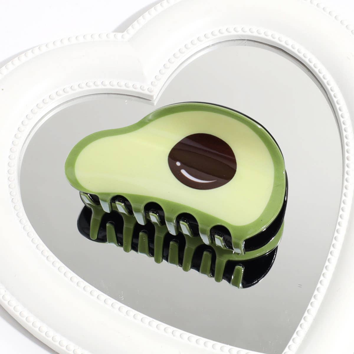 Vintage Acetate Hair Claw - Angel Button Clip