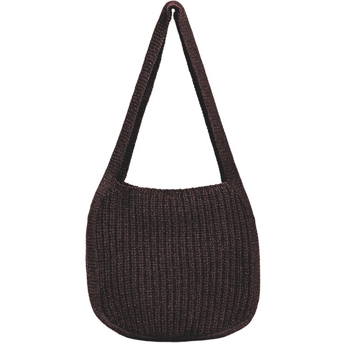 CWAB4578_SOLID COLOR KNITTED CROSSBODY SHOULDER BAG