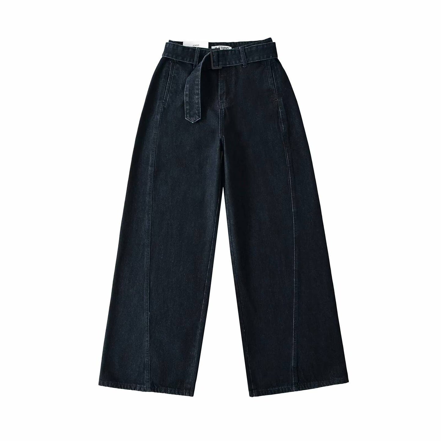 High street girls pair wide-leg jeans with belts