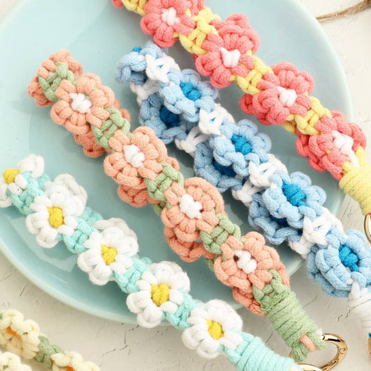 Daisy Wrist Strap Nordic Woven Keychain Pendant_CWAB5023