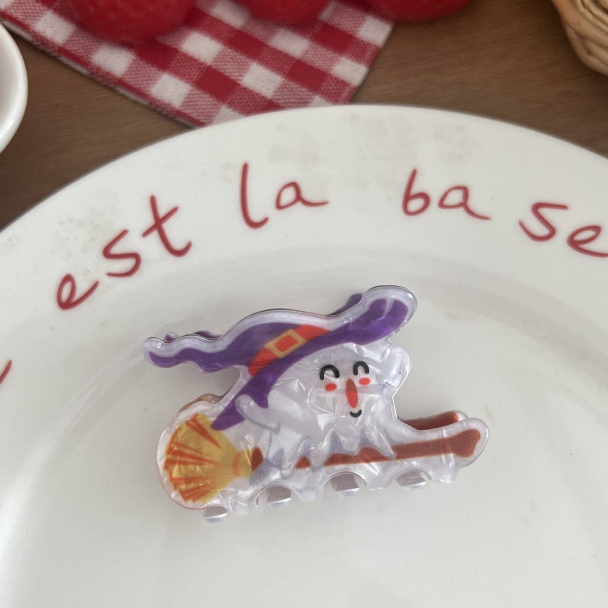 CWAHA07708_HALLOWEEN PUMPKIN GHOST CLAW HAIR CLIP