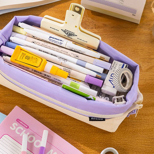 COLORBLOCK LARGE CAPACITY FOLDABLE PENCIL CASE