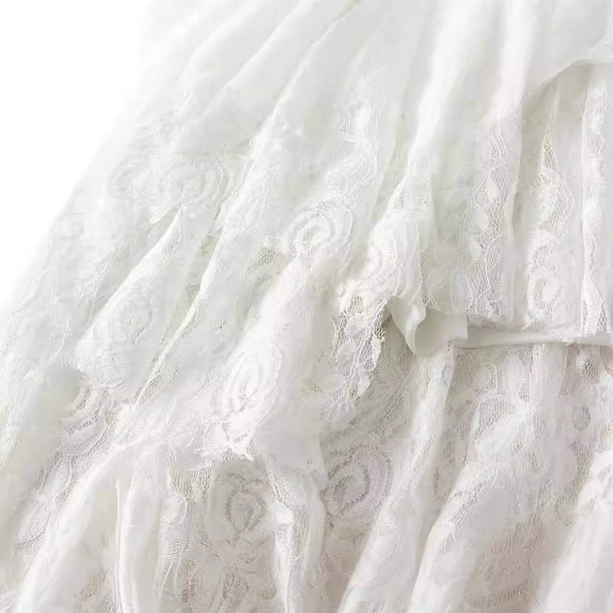 IRREGULAR LACE SKIRT CAKESKIRT HIGHWAIST MIDISKIRT