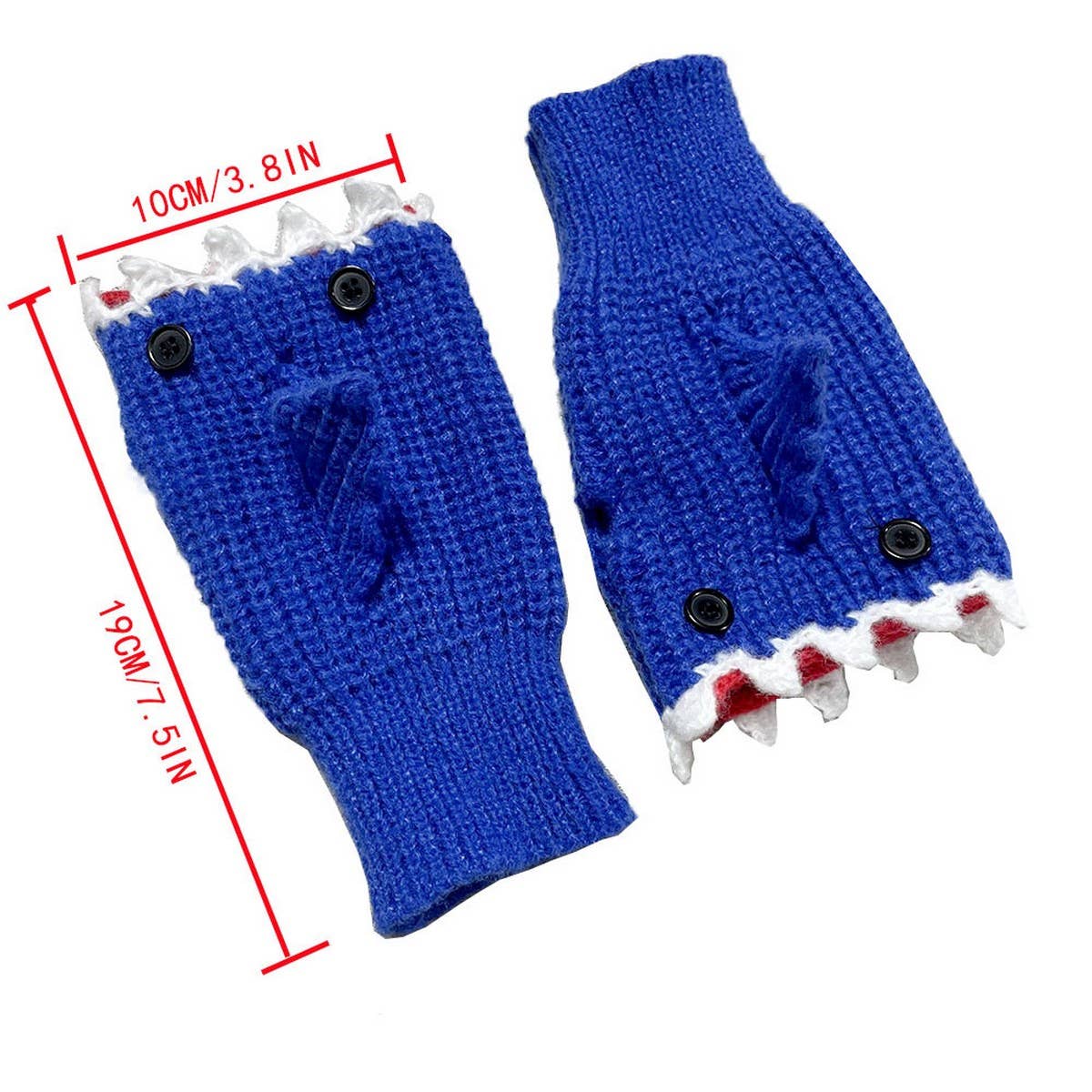 CUTE CARTOON SHARK HALF FINGER GLOVES