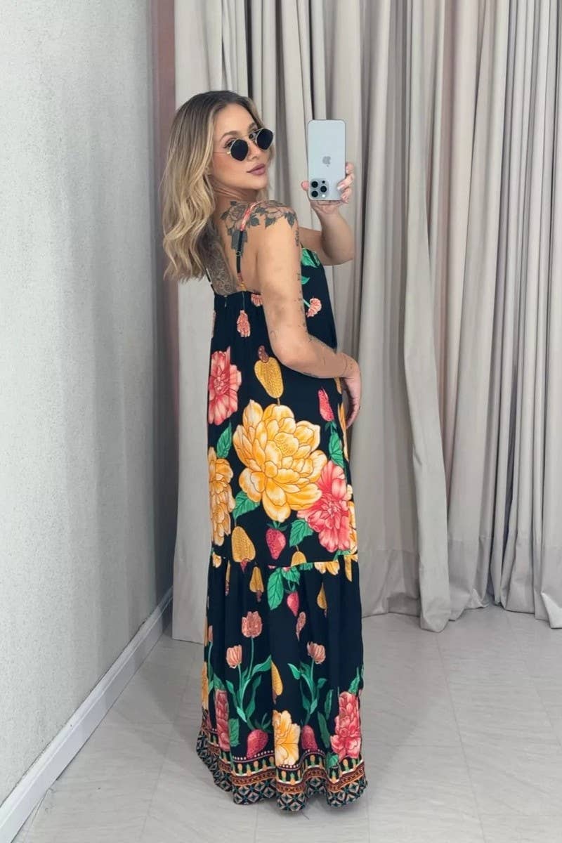 CWDHL0994_SUMMER SEXY SUSPENDER PRINT SWING DRESS