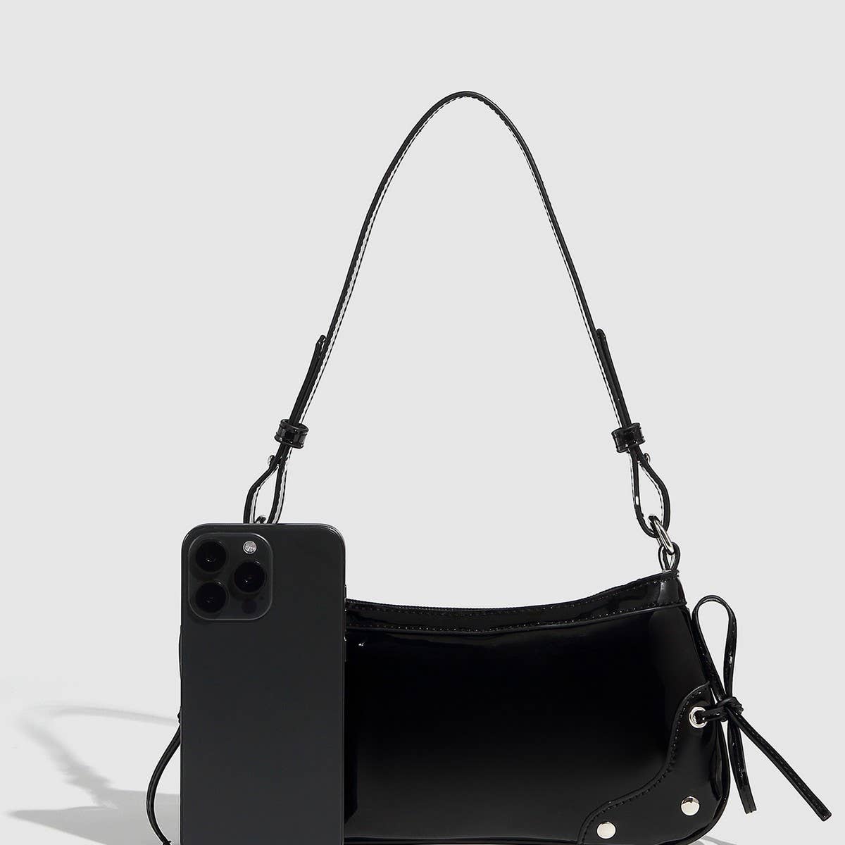 Solid Bowknot Shoulder Bag for Women_CWAB5683