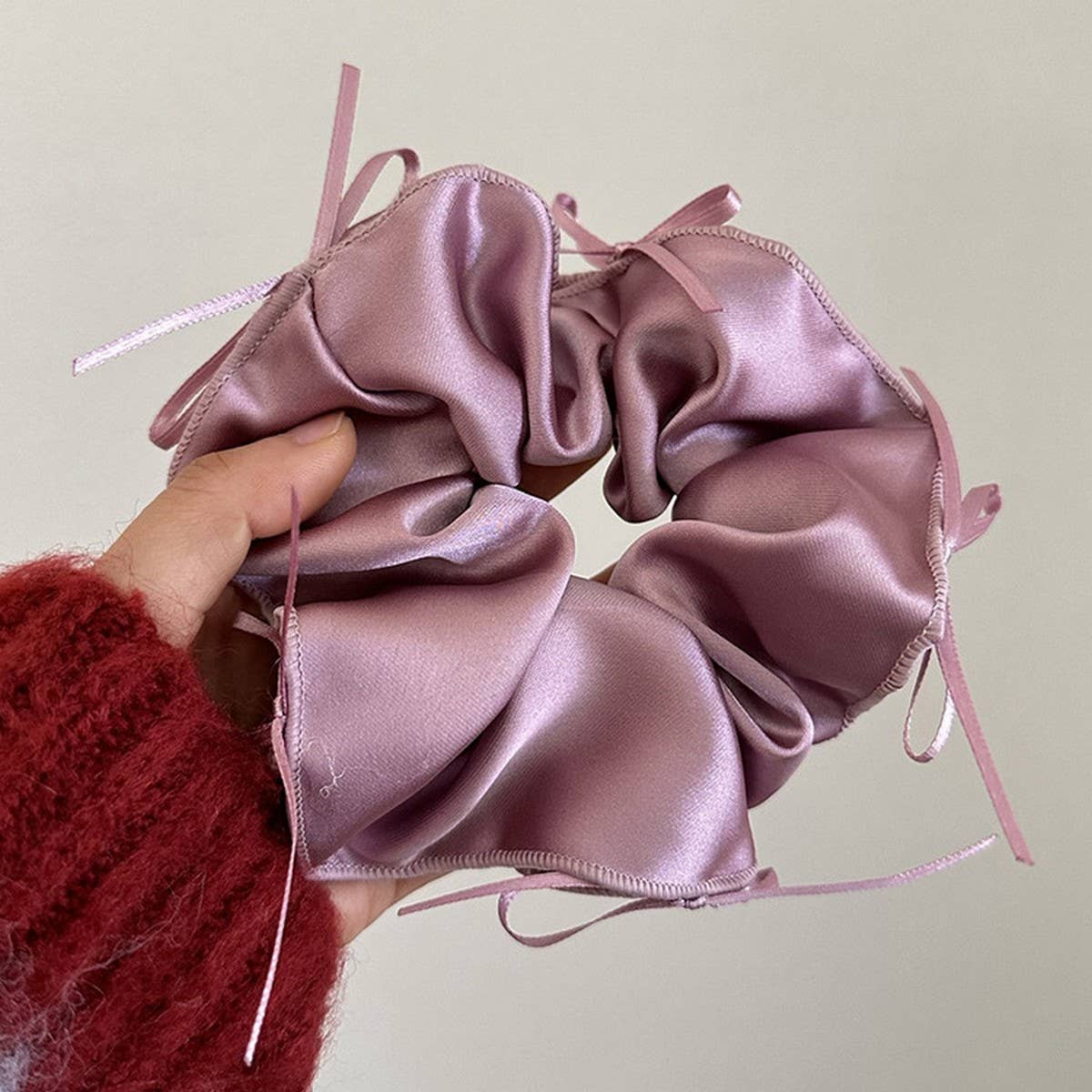 FRENCH RIBBON BOW COLLAR HAIR SCRUNCHIES