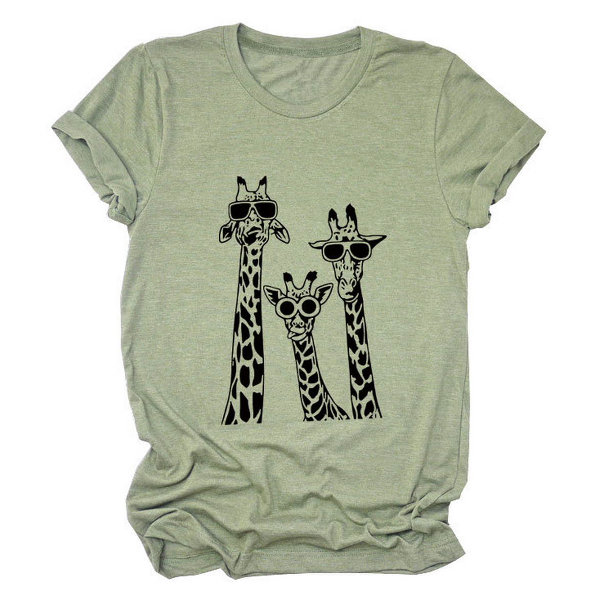 Women's Giraffe Print Casual Summer T-Shirt