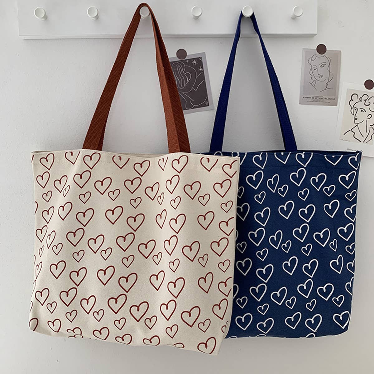 SIMPLE LOVE LAZY STYLE STUDENT CANVAS BAG_CWAB2152