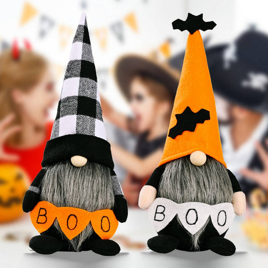 HALLOWEEN BOO DOLL PLAID HAT ORNAMENTS