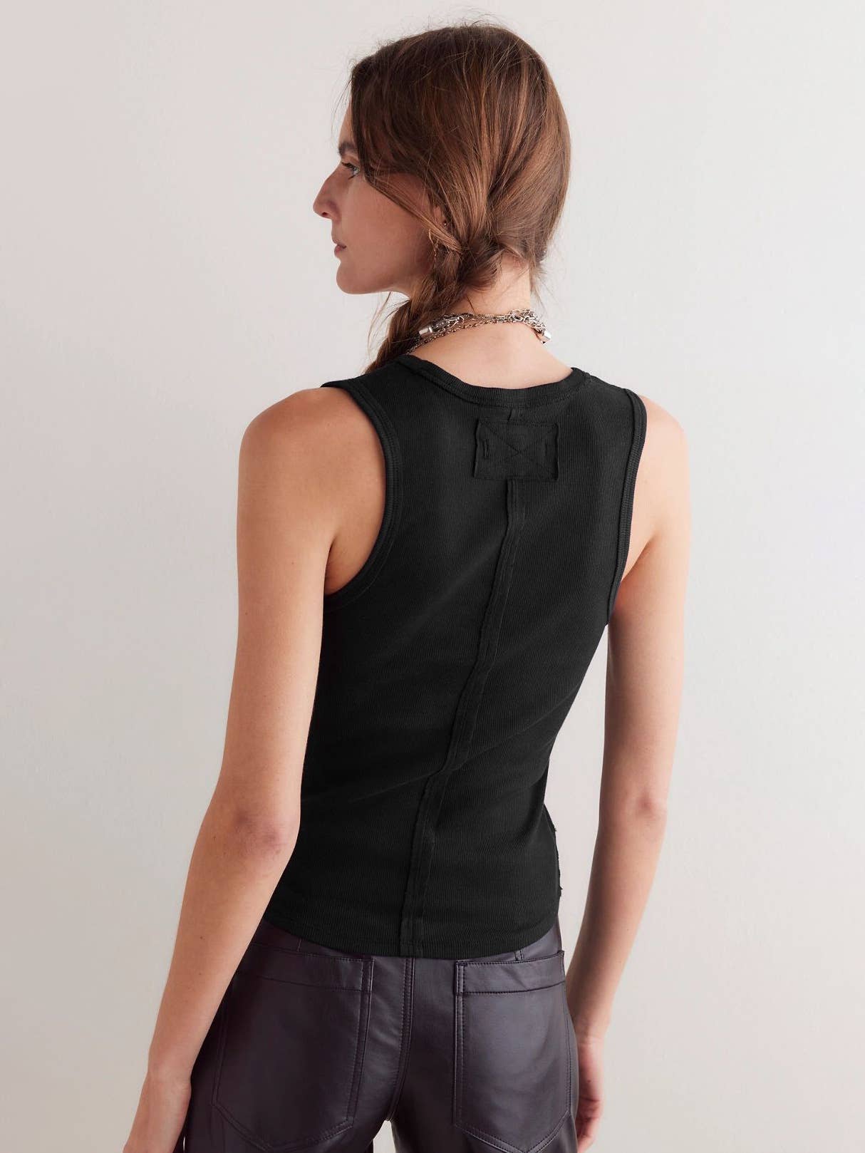 V-neck solid-color ribbed high-end Tanktop