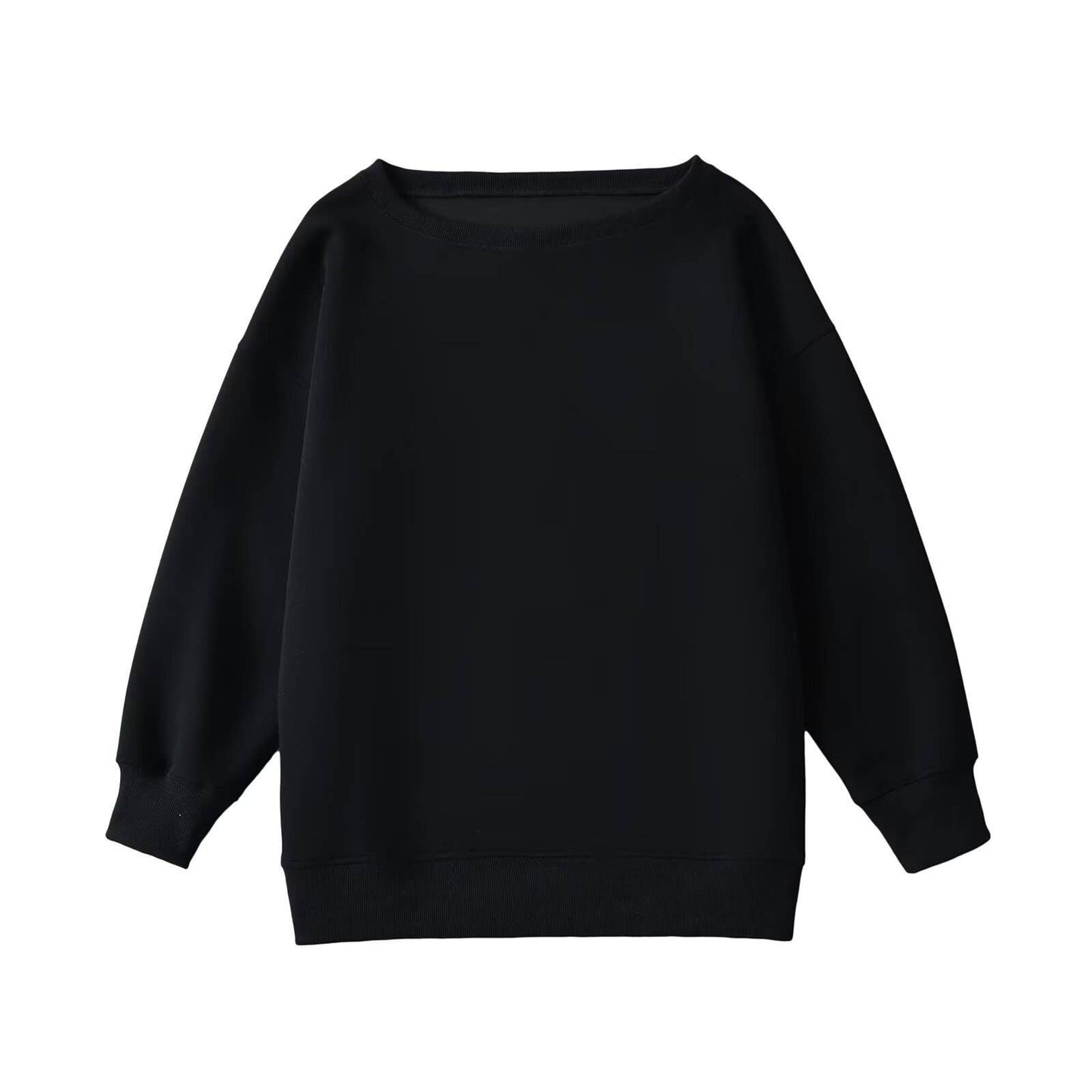 SLANT SHOULDER LOOSE OFF-THE-SHOULDER HOODIE