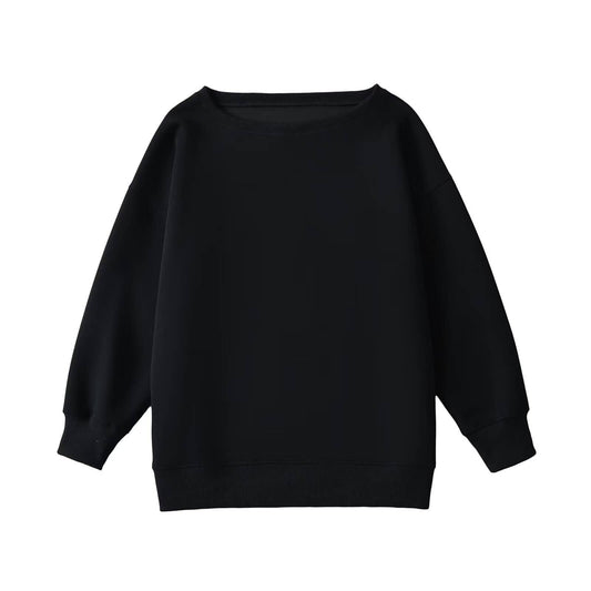 SLANT SHOULDER LOOSE OFF-THE-SHOULDER HOODIE