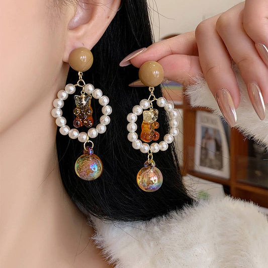 FASHIONABLE CARTOON BEAR FOREST EARRINGS_CWAJE1642