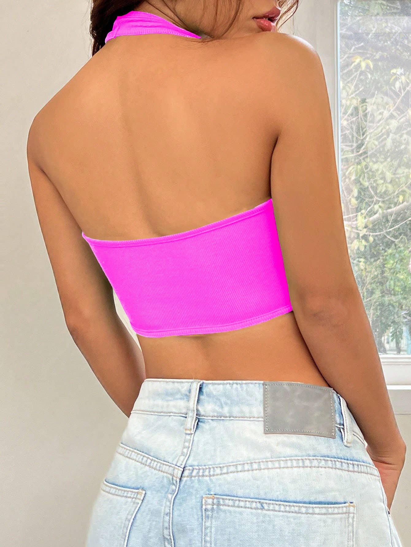 Sexy hottie fashion halter irregular hem tank top