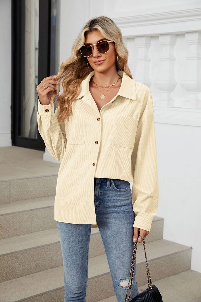 CWOCO0884_SOLID COLOR LAPEL POCKET KNIT SHIRT COAT