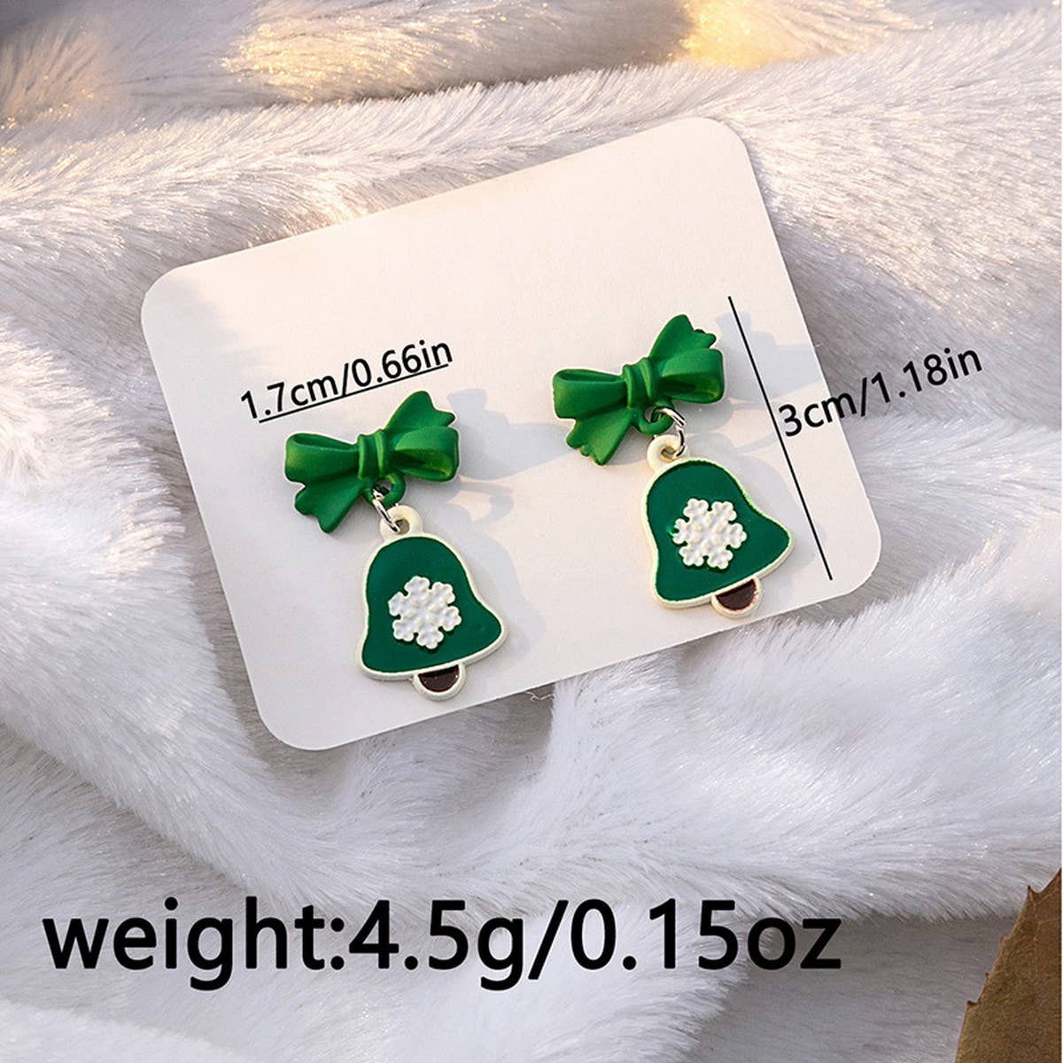 CHRISTMAS ELK BELL BOW ASYMMETRICAL EARRINGS