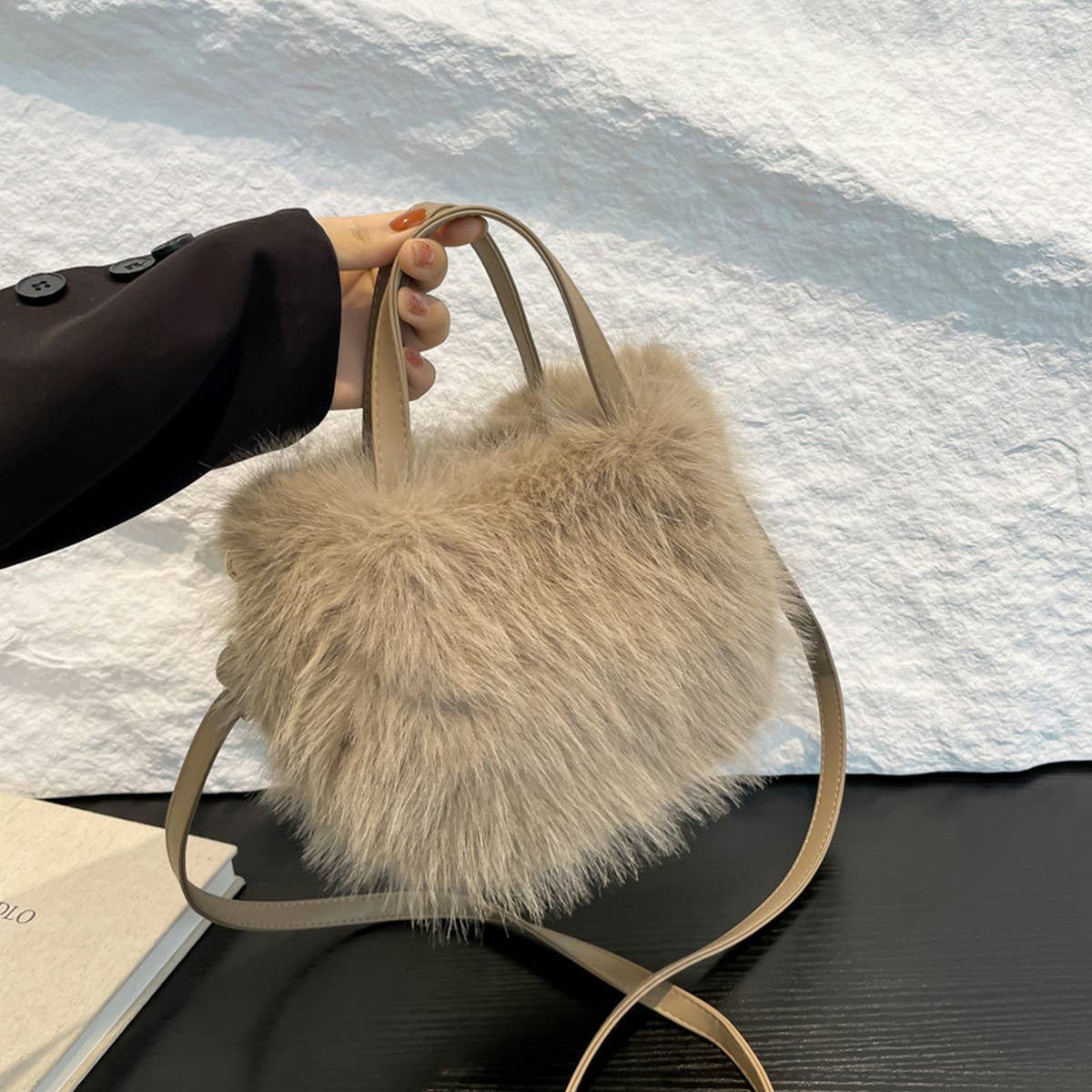 Fluffy Fox Handbag Women Fashion Crossbody_CUAB00560