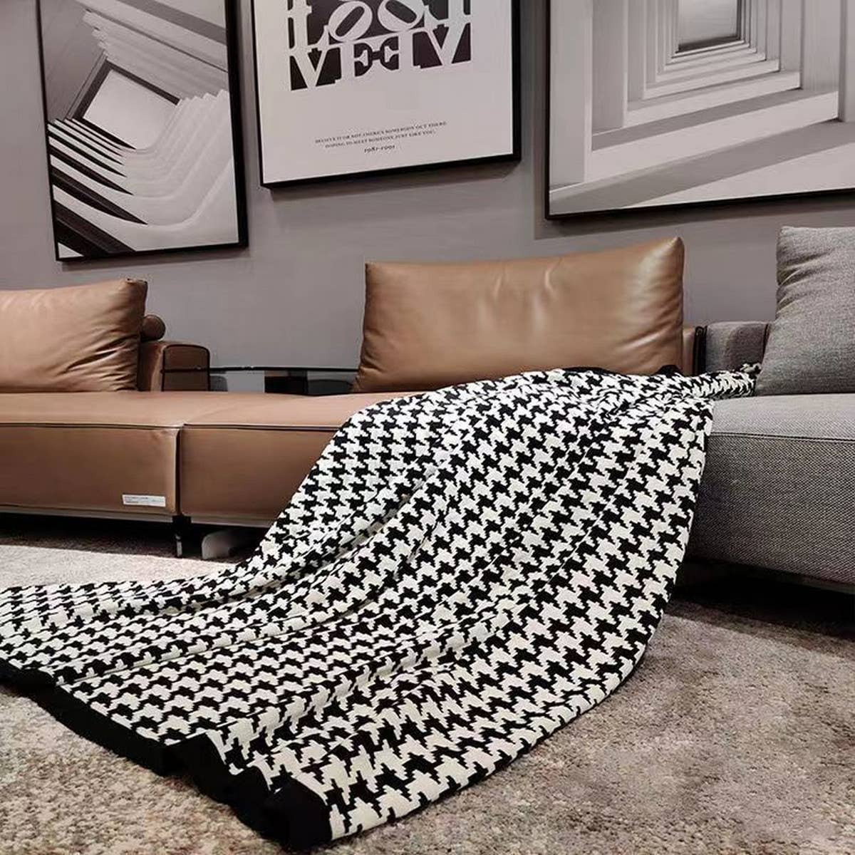 LEISURE PLAID SOFA COVER BLANKET