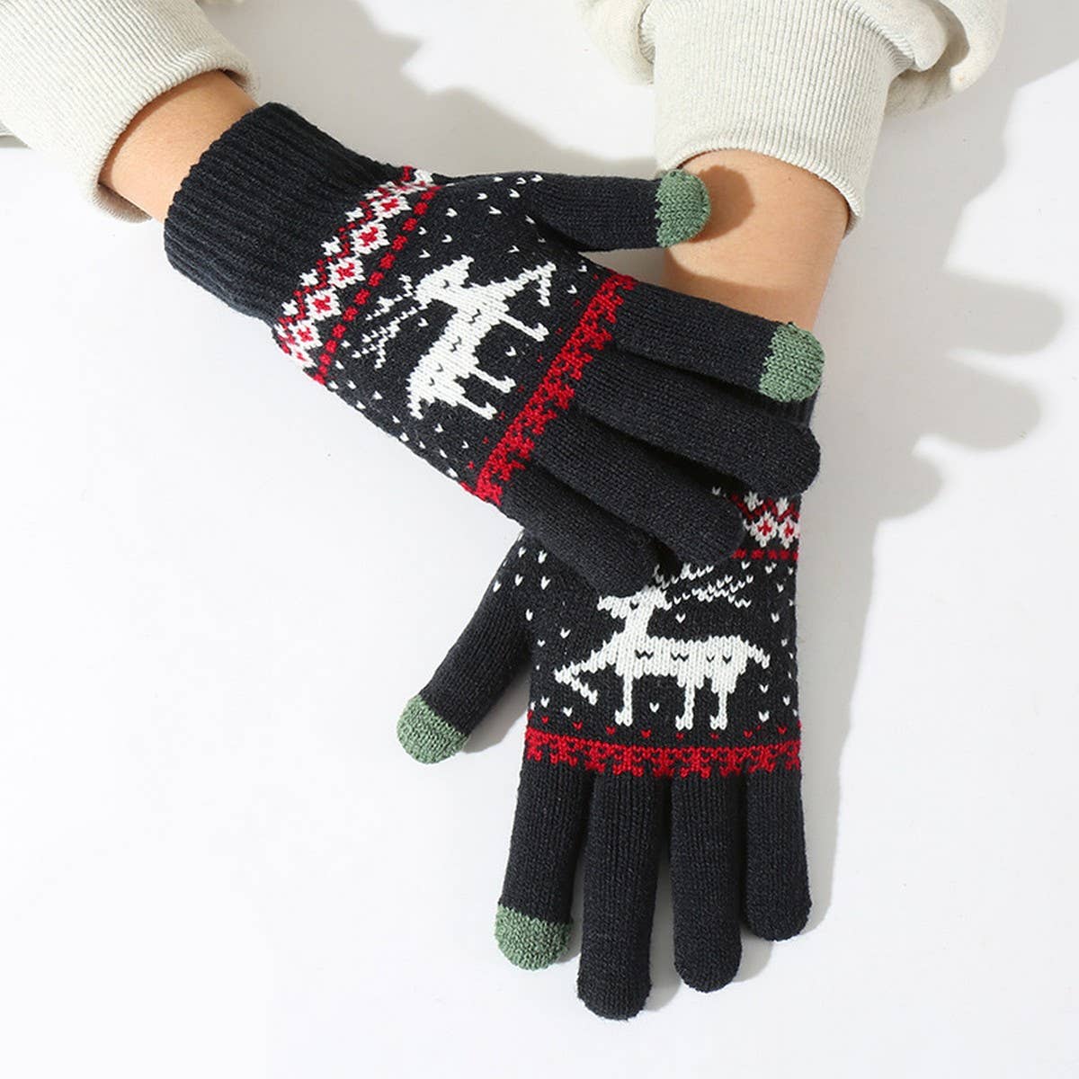 CUTE DEER PLUSH THICK TOUCH SCREEN GLOVES_CWAG0151