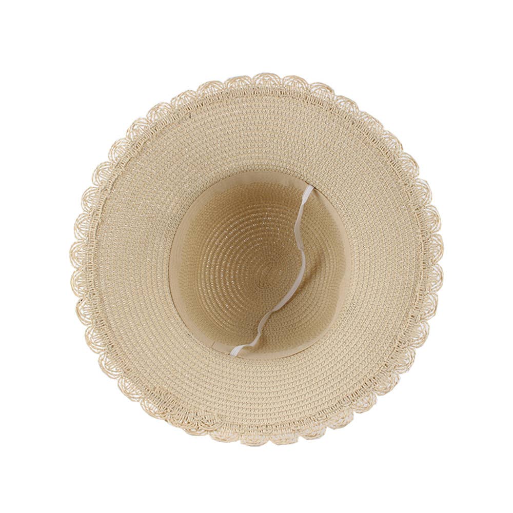 SHORT EAVES LACE DOME BREATHABLE WINDSTRAW HAT