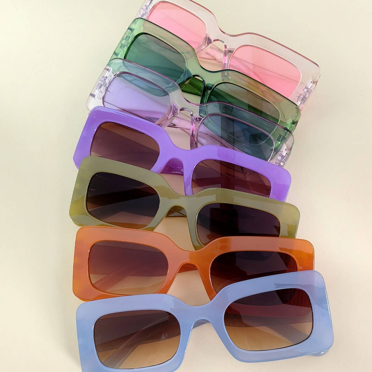 Trendy Small Square Jelly Sunglasses, Retro Style