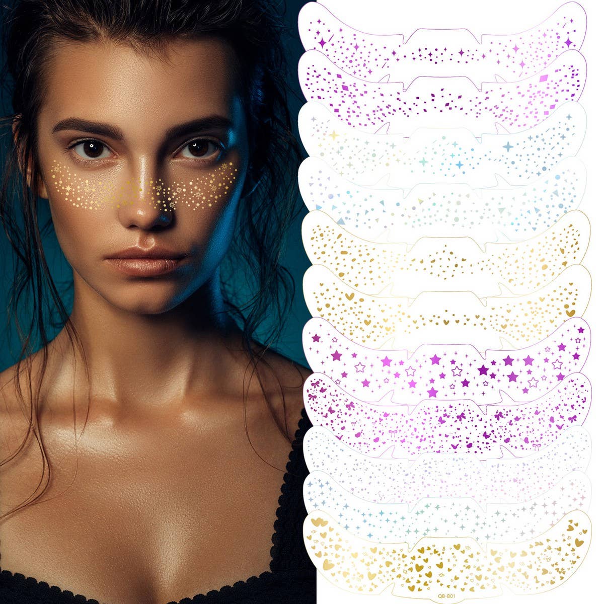 Metallic Freckle Tattoos ? Gold & Silver Party