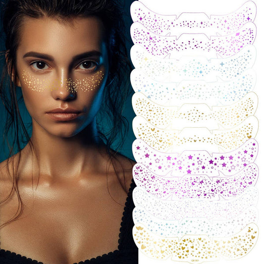 Metallic Freckle Tattoos ? Gold & Silver Party