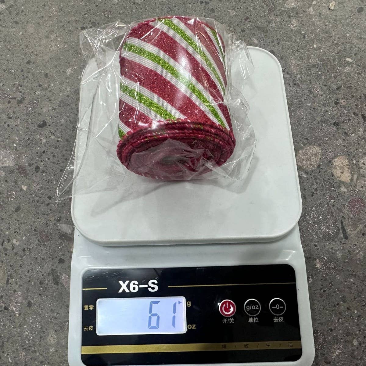 CWMM10194_CHRISTMAS GLITTER RIBBON ROLL FOR DIY BOWS