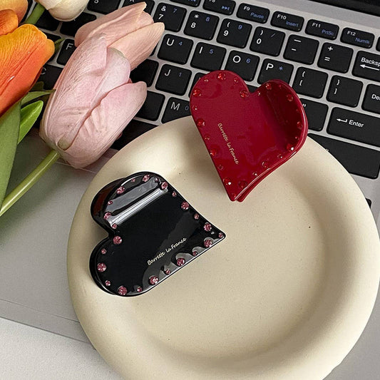 Crystal Heart Acetate Hair Claw ? Lux Chic Style