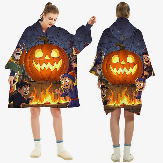 Double-Layer Sherpa Fleece Hoodie Blanket Wear