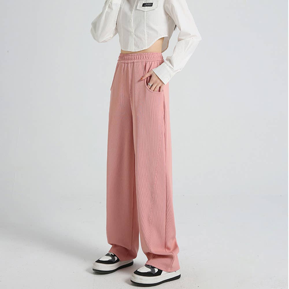 Loose high-waisted casual sports wide-leg pants