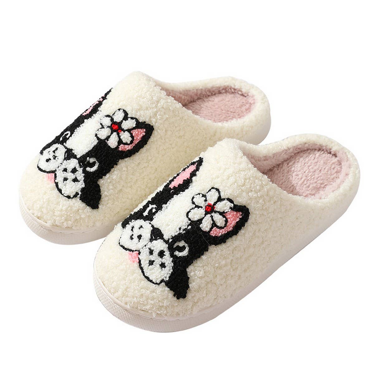 WINTER CUTE CARTOON FLOWER DOG COTTON SLIPPERS