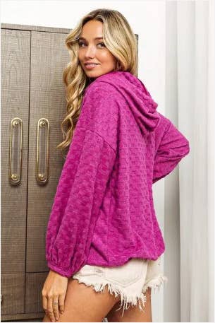 FASHION SOLID COLOR PULLOVER LONG-SLEEVED HOODIE