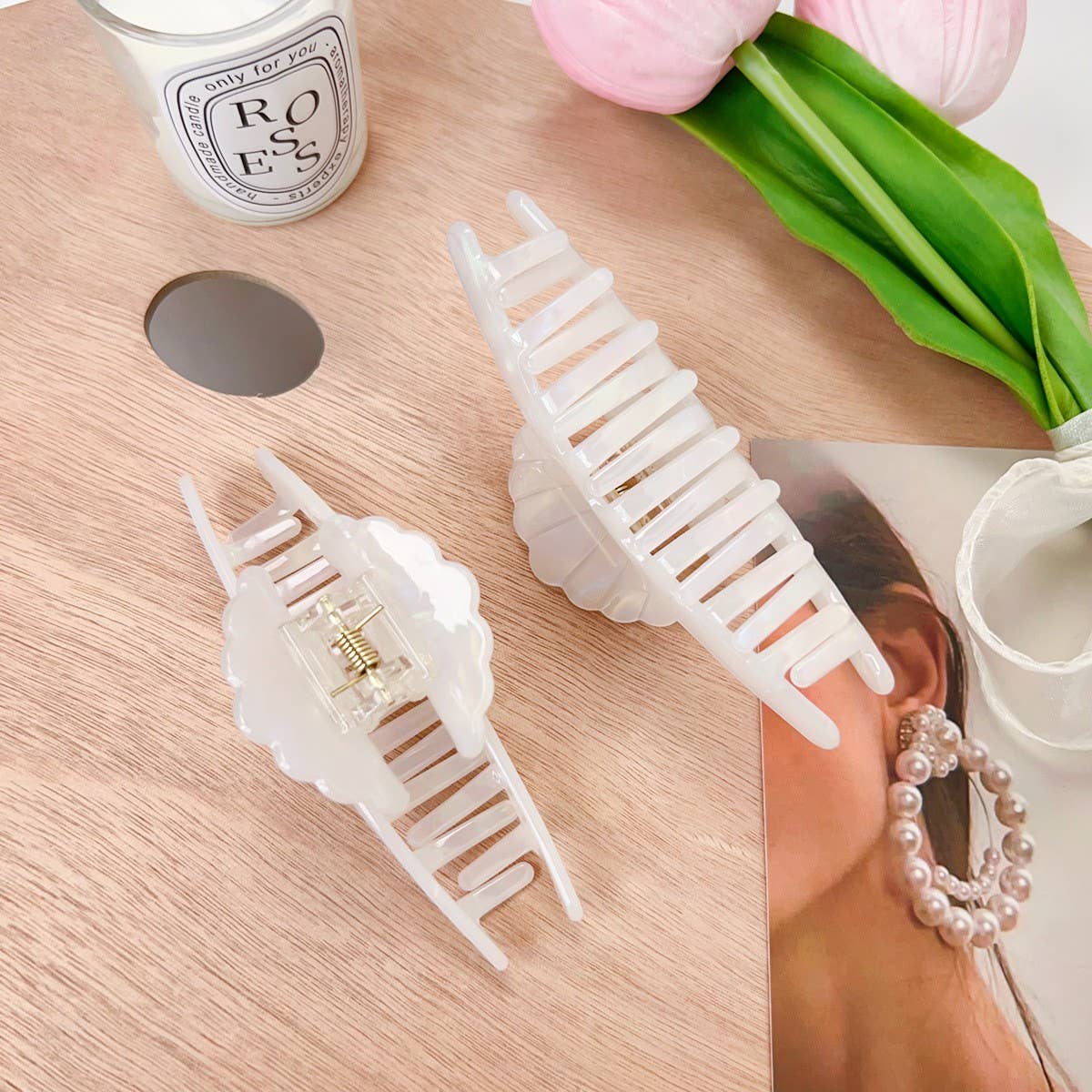 Sweet Shell Acetate Hair Claw, Chic Summer Clip_CWAHA1488