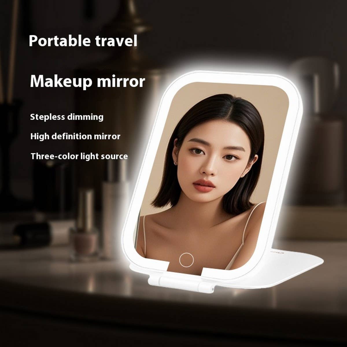 LED THREE-COLOR RECHARGEABLE MAKEUP MIRROR_CWMM5639