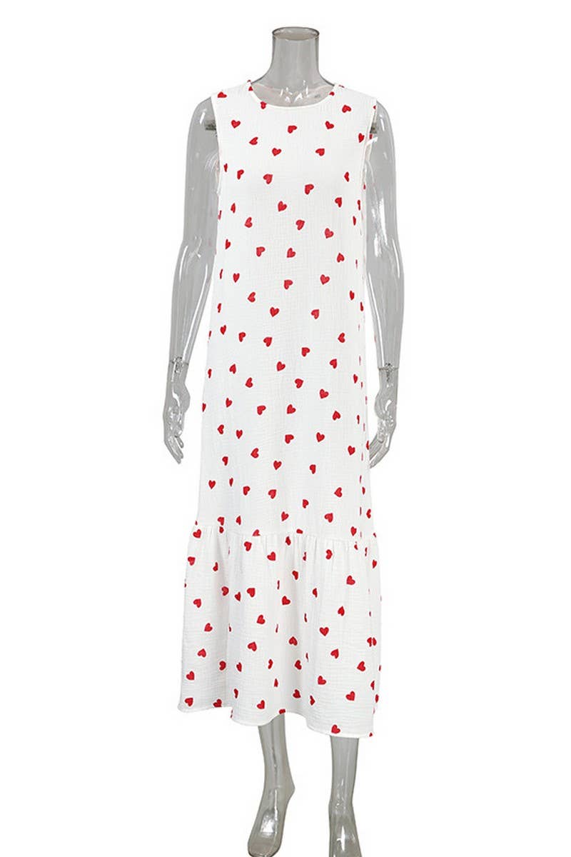 CWDMD4859_SPRING AND SUMMER SEXY WHITE HEART LONG NIGHTDRESS