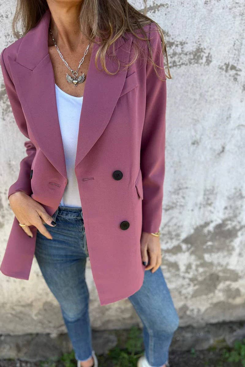 CWOCO1275_SOLID CASUAL LONG SLEEVE BLAZER JACKET