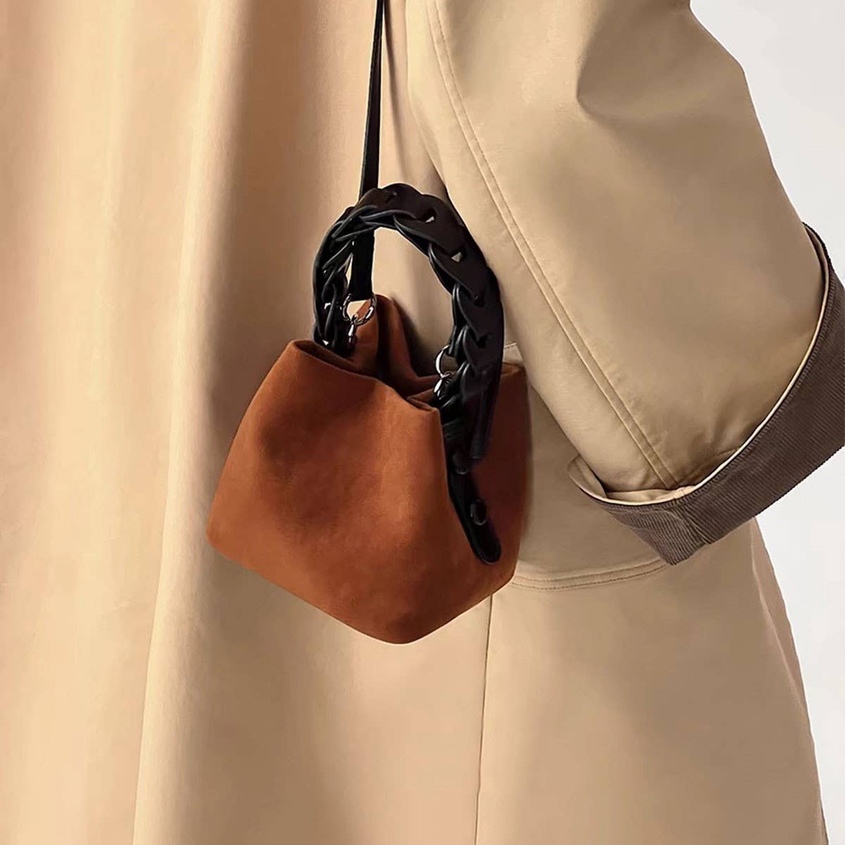 WOVEN VINTAGE DEERSKIN BAG SHOULDER CROSSBODY BAG_CWAB4116